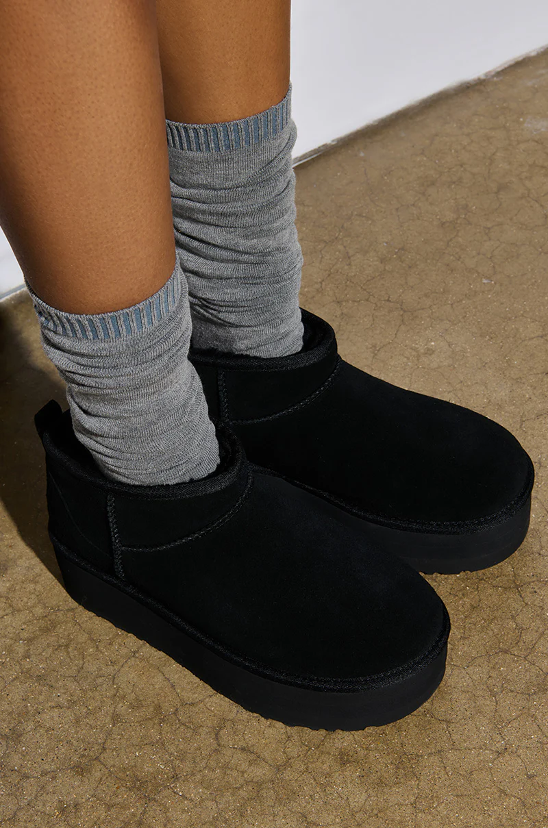 UGG CLASSIC ULTRA MINI PLATFORM IN BLACK - Image 3
