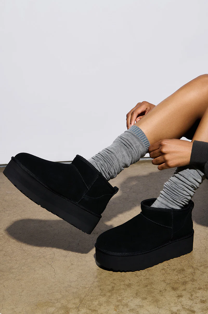UGG CLASSIC ULTRA MINI PLATFORM IN BLACK - Image 4
