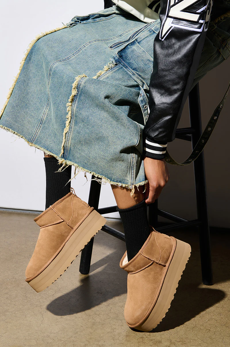 UGG CLASSIC ULTRA MINI PLATFORM IN CHESTNUT - Image 4