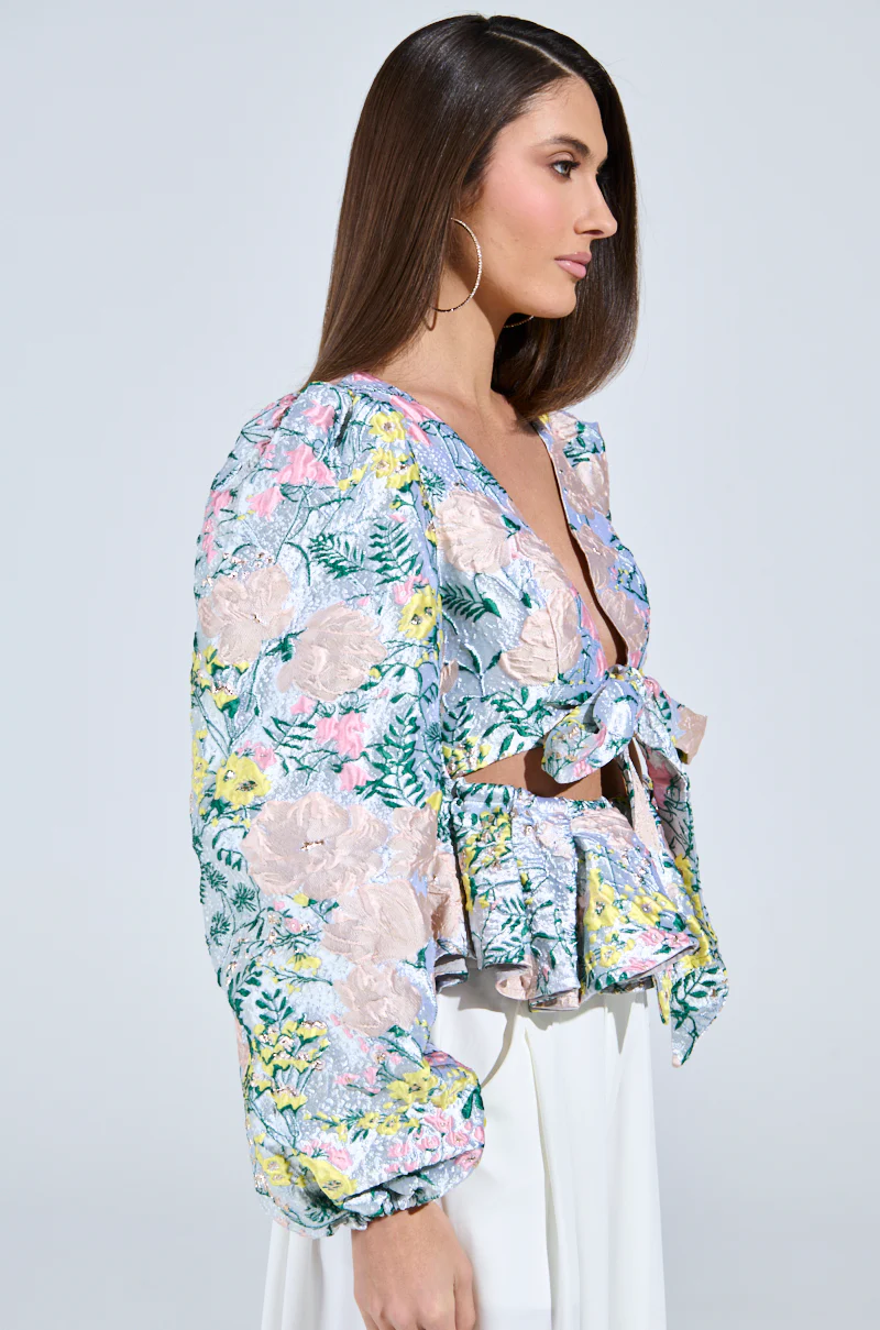 2 WAYS TO SLAY BROCADE LONG SLEEVE TOP - Image 4