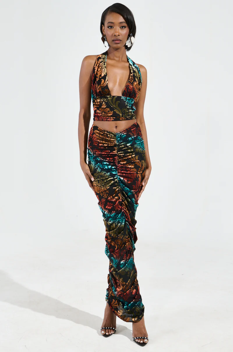 JUST FEELS RIGHT VELVET MAXI SKIRT - Image 6