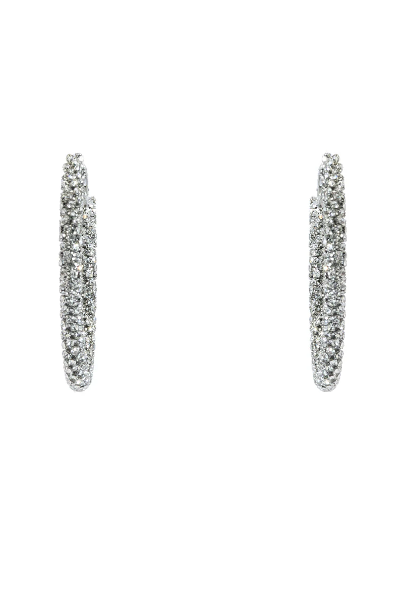 50MM BLING HOOP IN SILVER - Image 3