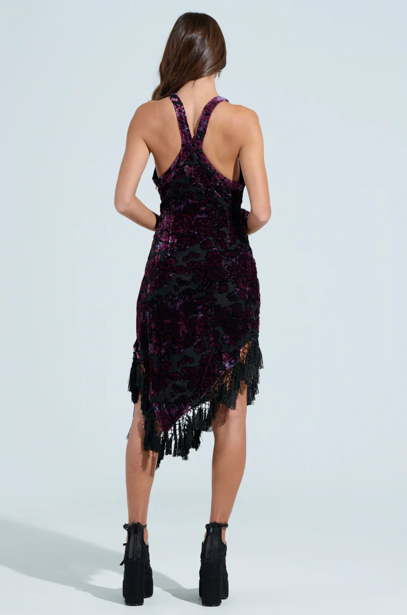 90'S BABY VELVET BURNOUT MIDI DRESS - Image 6