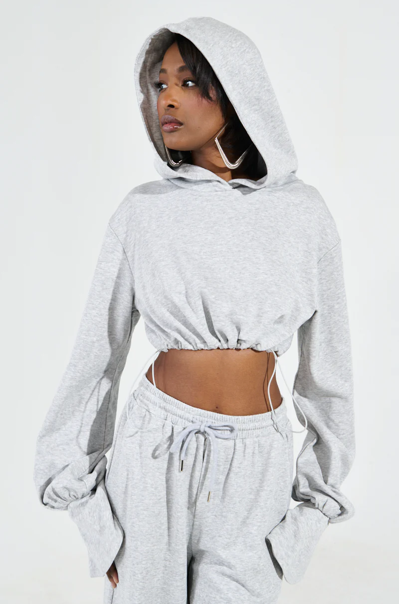 A CALM FLEX PULL OVER SWEATSHIRT IN HEATHER GREY - Image 5