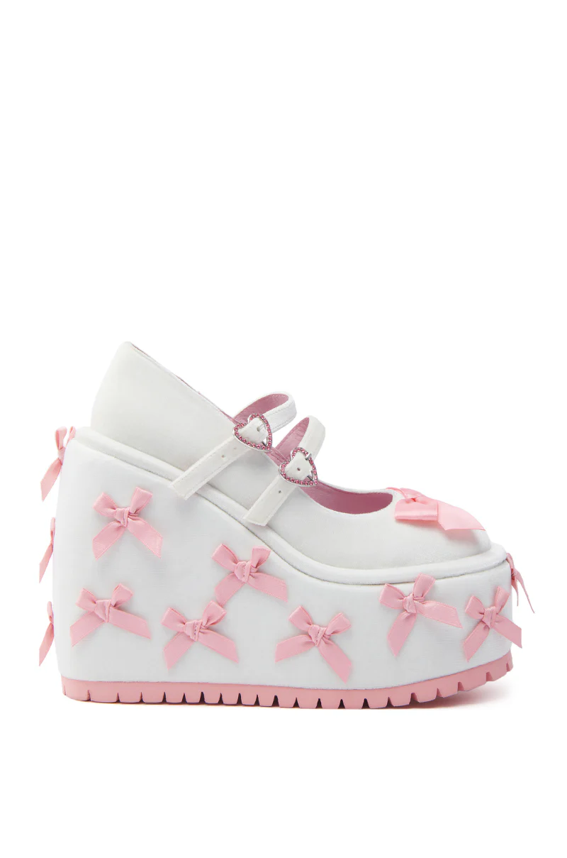 KOI FOOTWEAR A COURTSHIP OF BOWS PINK WEDGE SNEAKER - Image 3