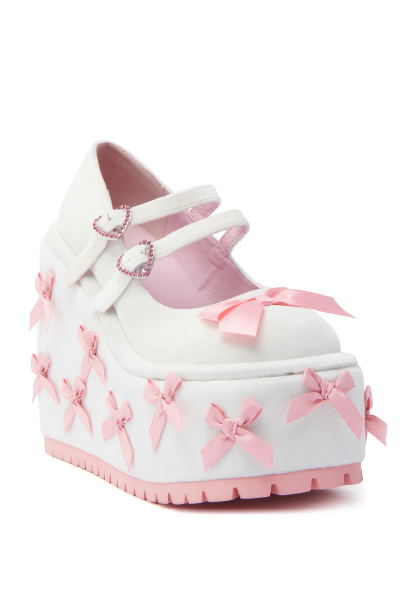 KOI FOOTWEAR A COURTSHIP OF BOWS PINK WEDGE SNEAKER - Image 4