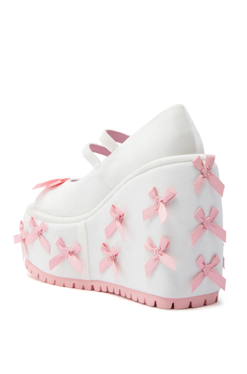 KOI FOOTWEAR A COURTSHIP OF BOWS PINK WEDGE SNEAKER - Image 5