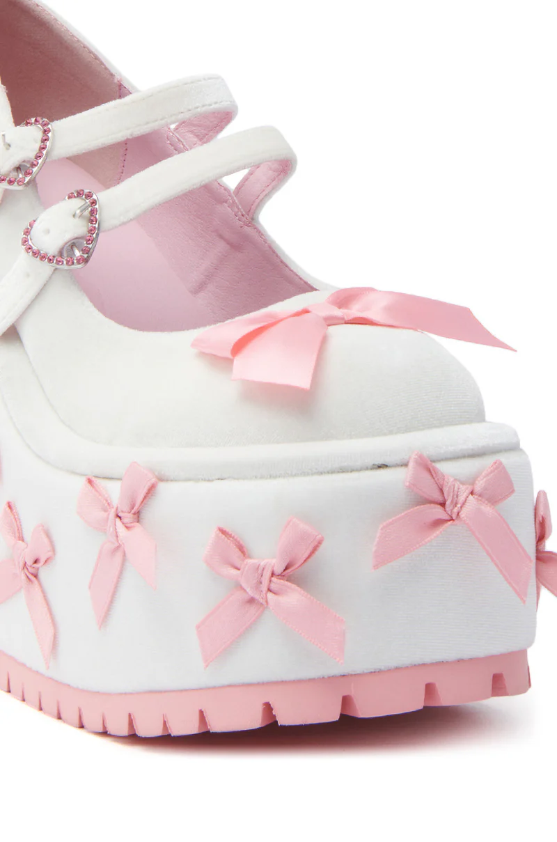 KOI FOOTWEAR A COURTSHIP OF BOWS PINK WEDGE SNEAKER - Image 6