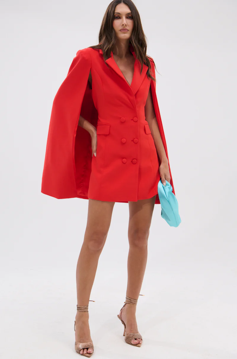 A LA MODE MINI BLAZER DRESS IN RED - Image 10