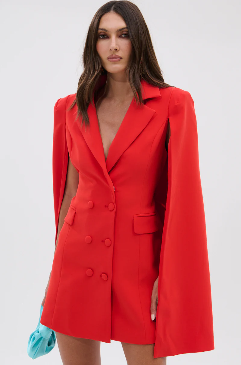A LA MODE MINI BLAZER DRESS IN RED - Image 3