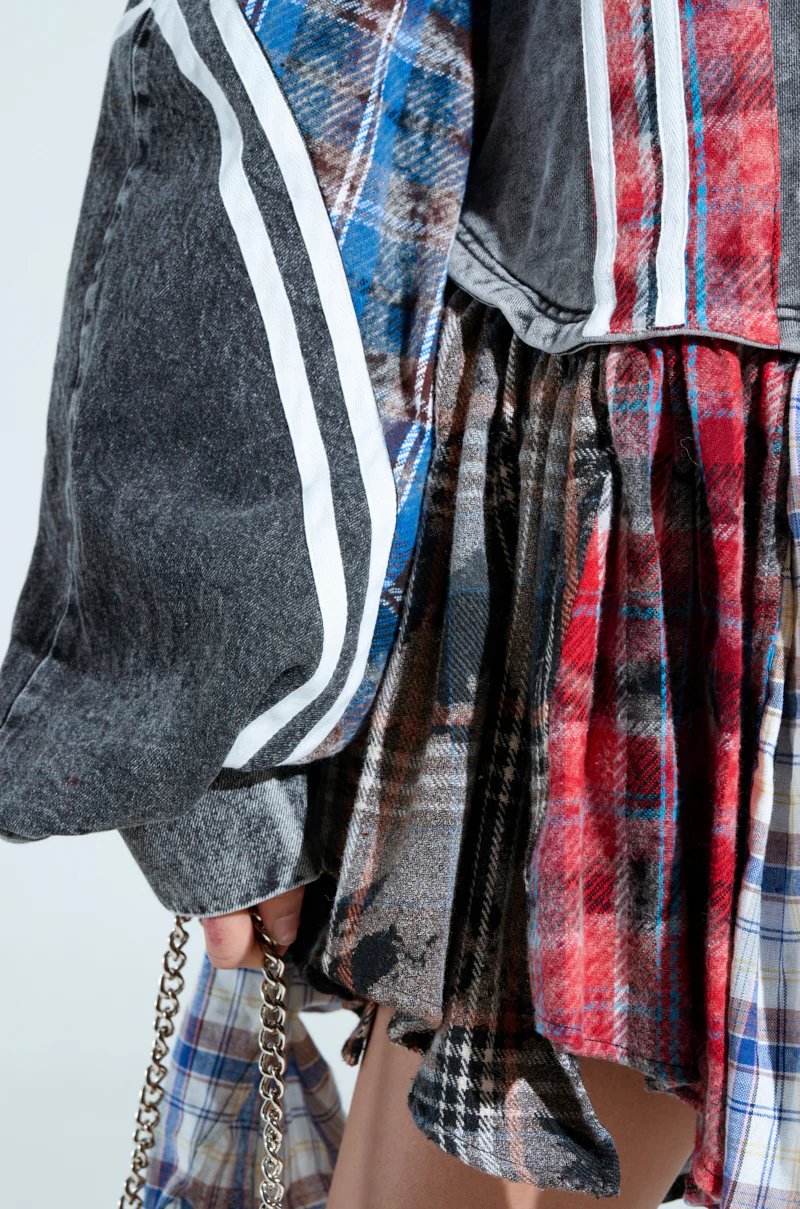 A LITTLE BIT OF EVERYTHING PLAID SWEATSHIRT DRESS - Image 10