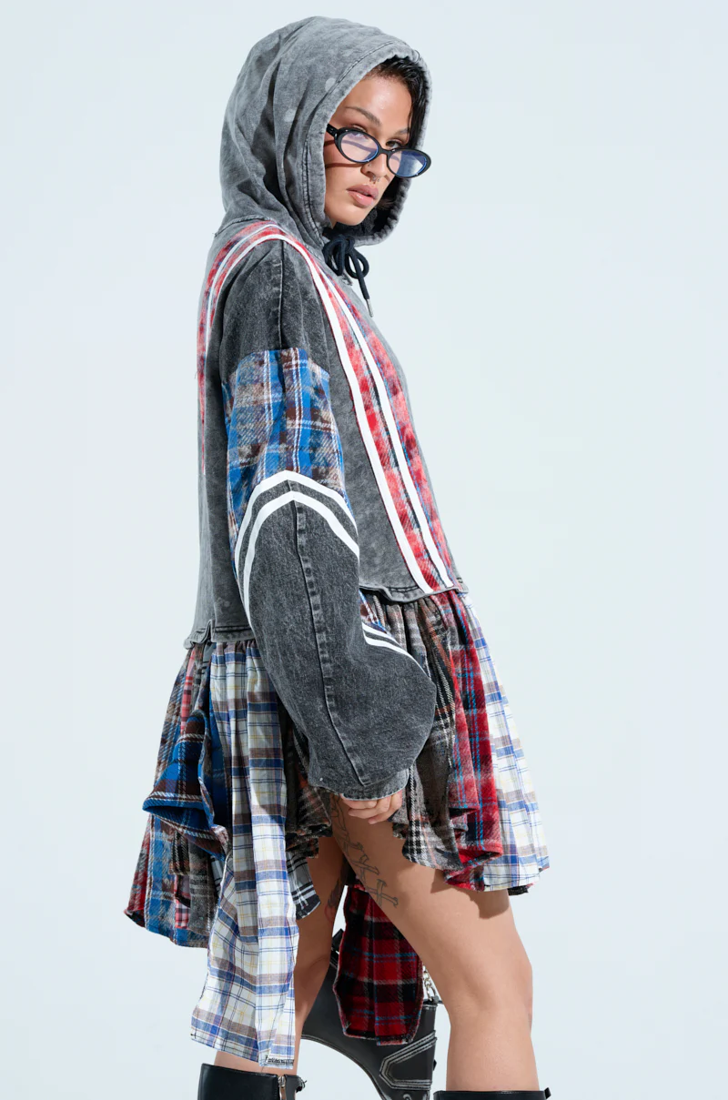 A LITTLE BIT OF EVERYTHING PLAID SWEATSHIRT DRESS - Image 5
