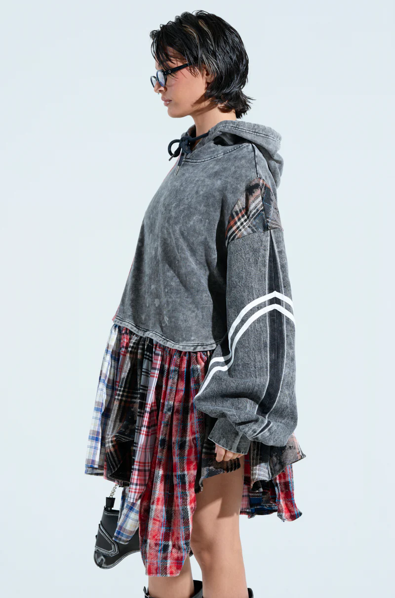 A LITTLE BIT OF EVERYTHING PLAID SWEATSHIRT DRESS - Image 6
