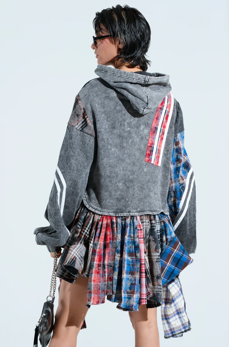 A LITTLE BIT OF EVERYTHING PLAID SWEATSHIRT DRESS - Image 7