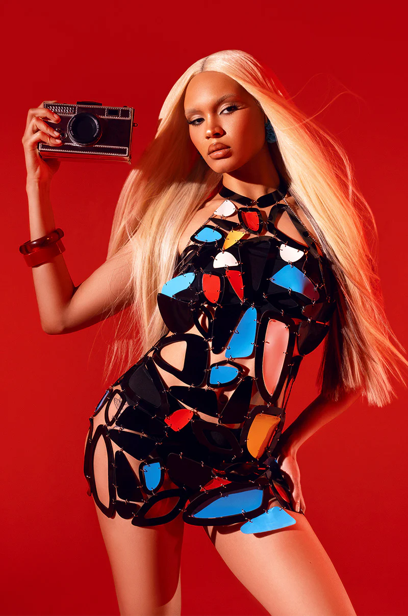 A MASTERPIECE GEOMETRIC MINI DRESS - Image 2