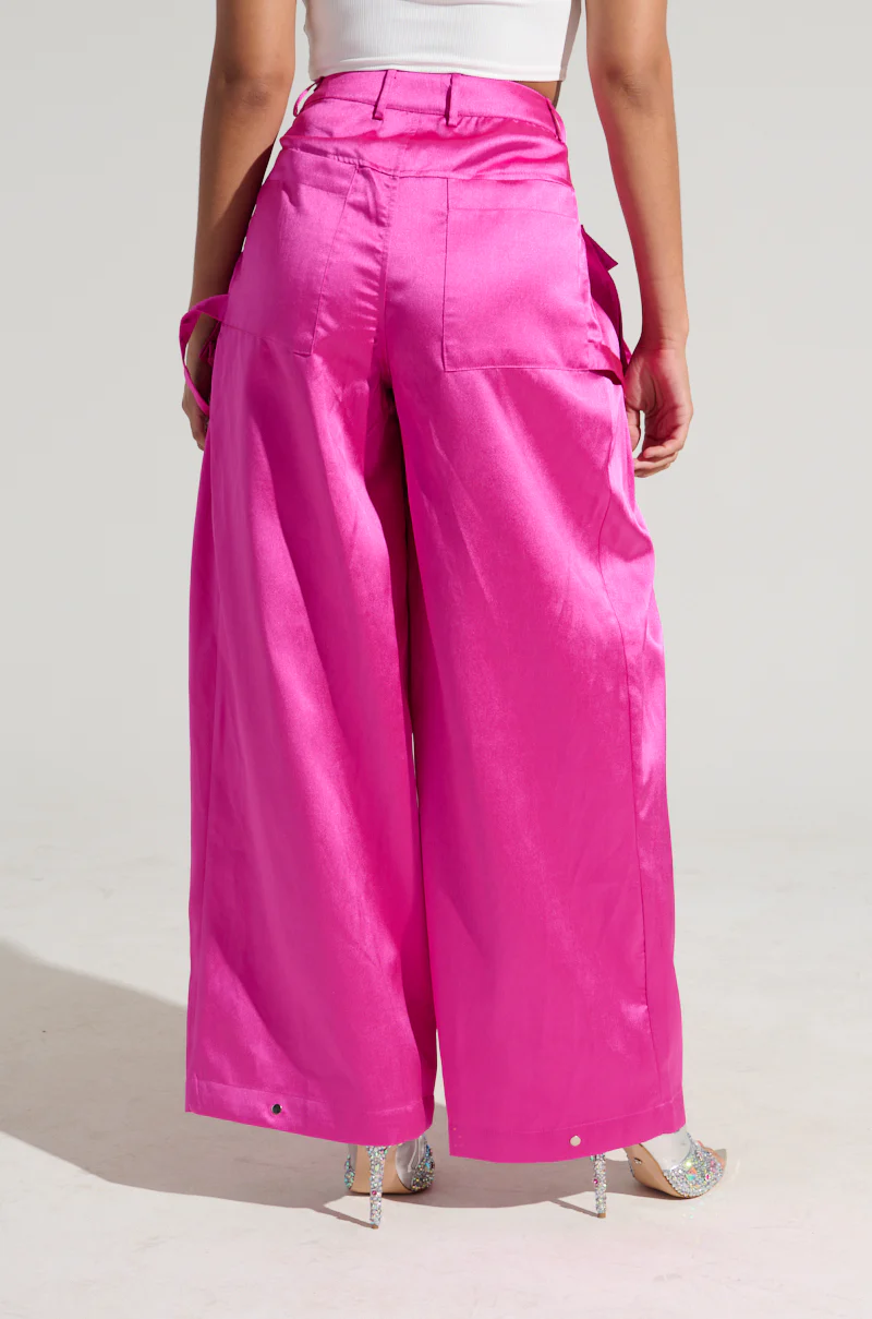 A MOMENT APART WIDE LEG TROUSER WITH POCKETS IN PINK - Image 5