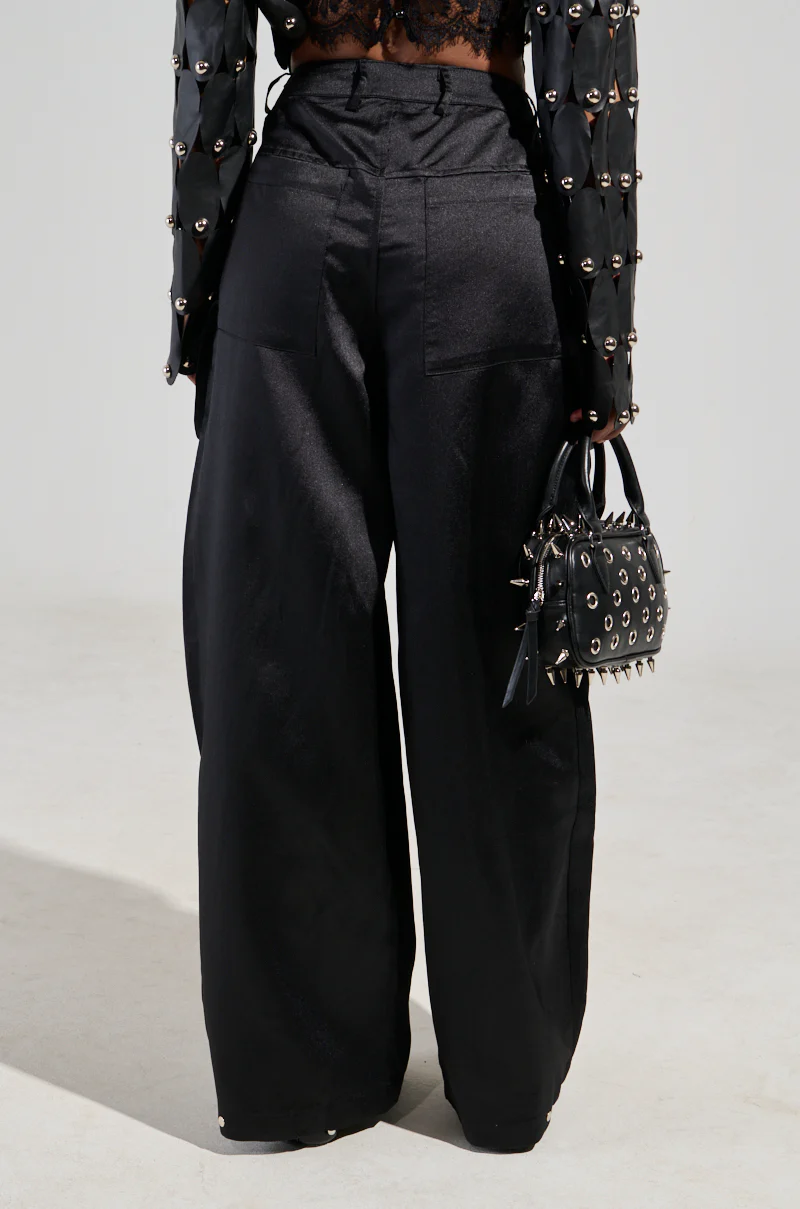 A MOMENT APART WIDE LEG TROUSER WITH POCKETS IN BLACK - Image 5