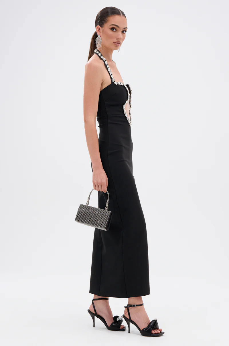 A PHONE CALL AWAY RHINESTONE BANDAGE MIDI DRESS - Image 5