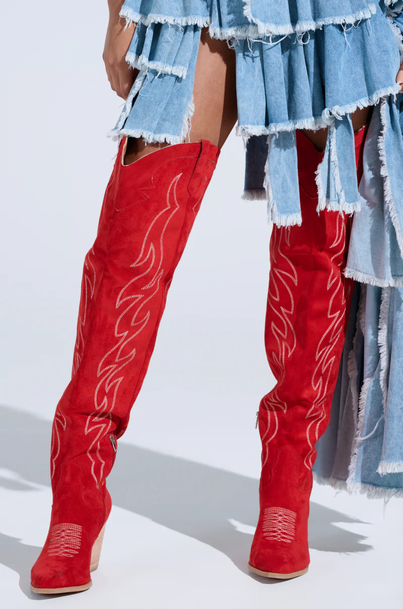 ABBY RED HIGH SHAFT WESTERN BOOT - Image 2