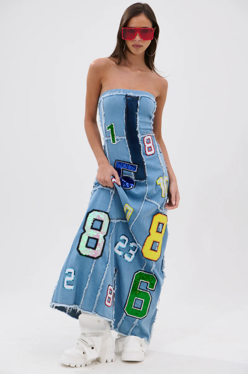 ABC 123 DENIM MAXI DRESS - Image 3