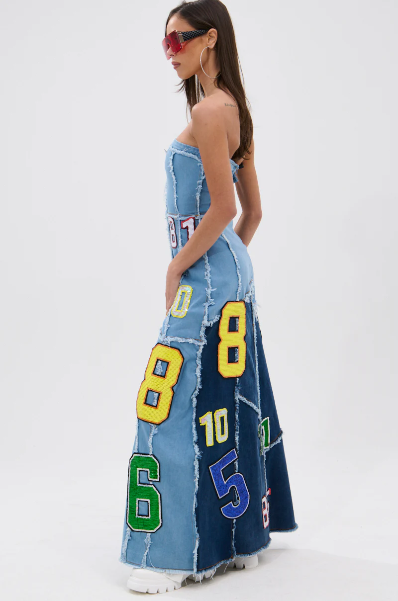 ABC 123 DENIM MAXI DRESS - Image 5