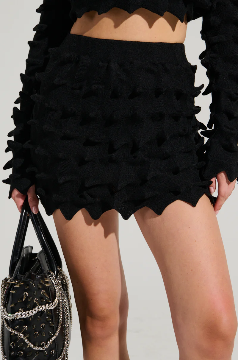 ABSTRACT ART TEXTURED KNIT MINI SKIRT - Image 6