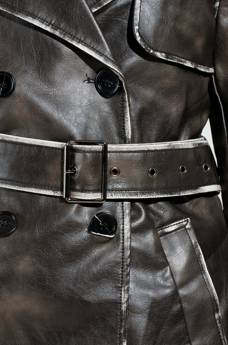 ACID RAP FAUX LEATHER TRENCH - Image 6