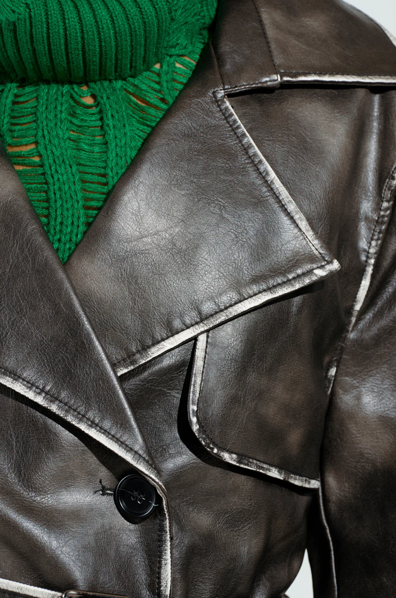 ACID RAP FAUX LEATHER TRENCH - Image 7