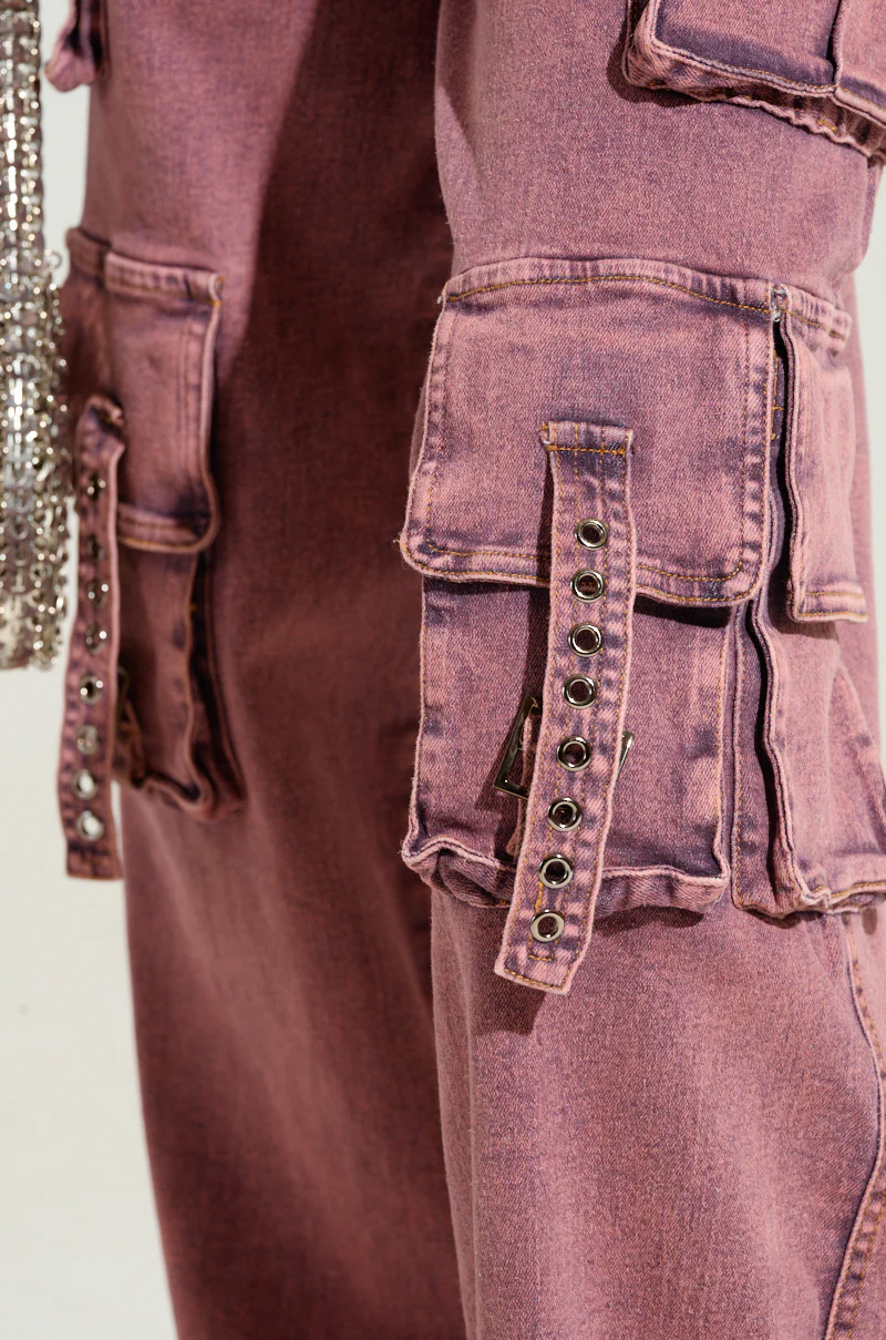 ACID WASHED DENIM JUMPSUIT - Image 5