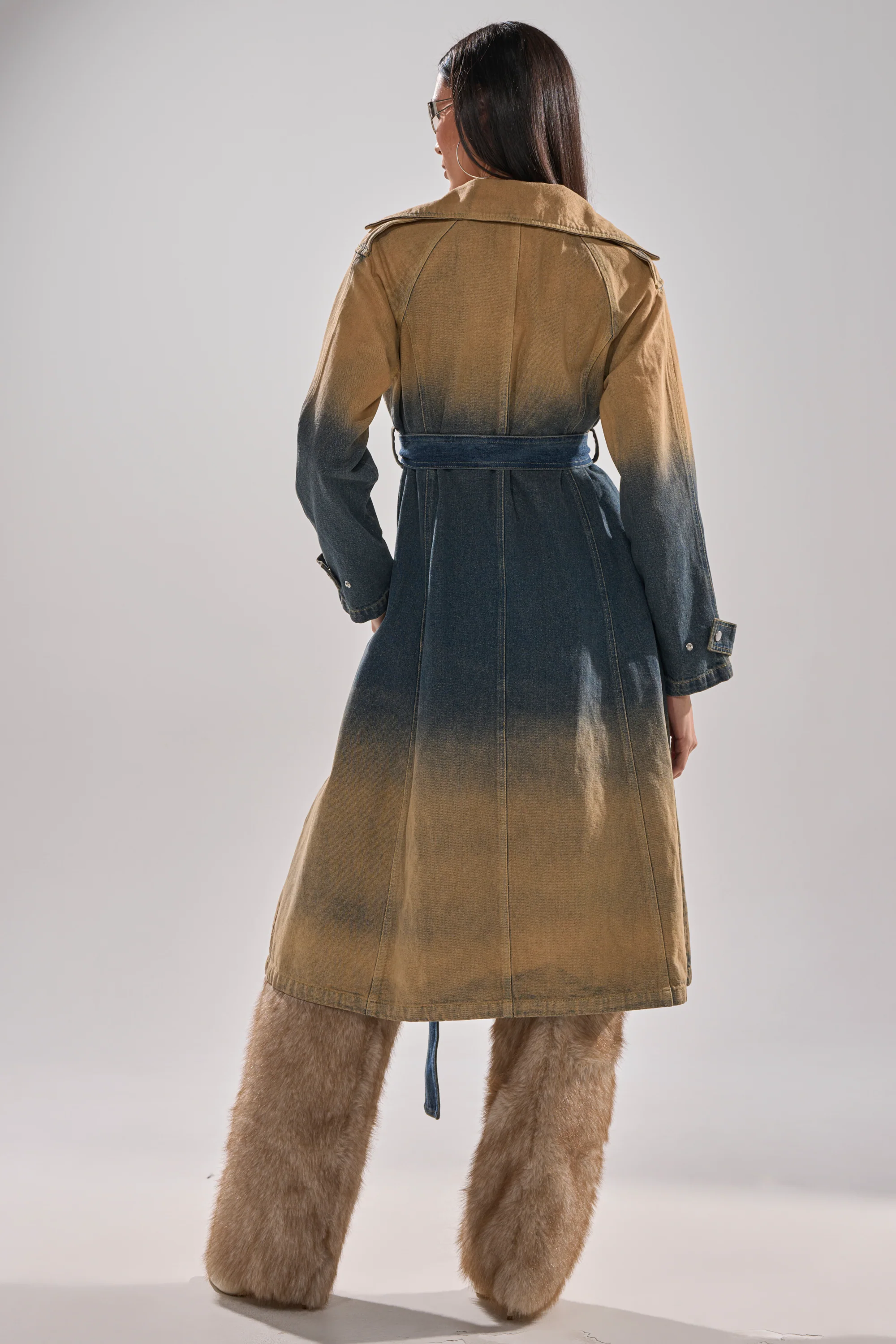 ACID WASHED DENIM TRENCH - Image 10