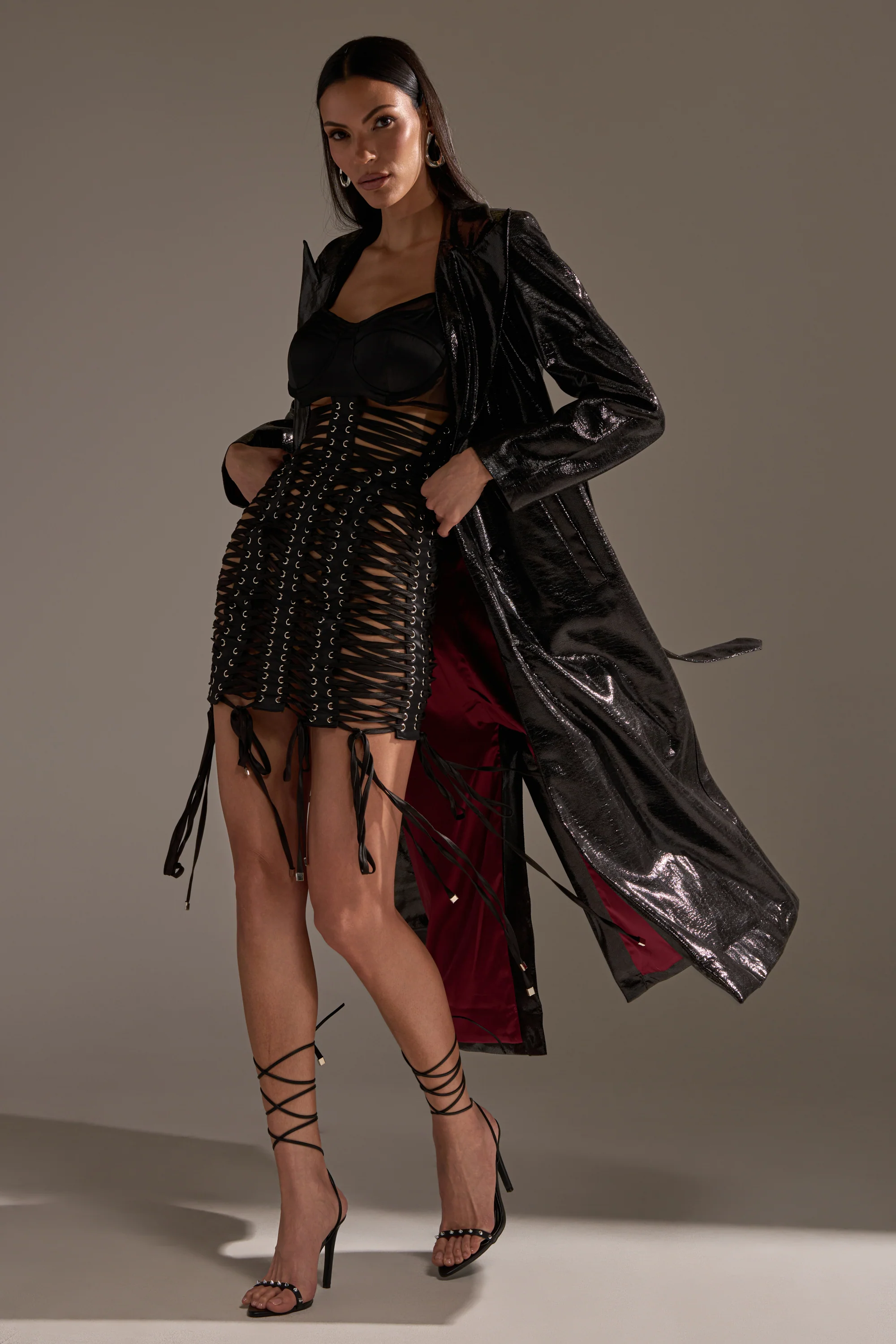 ACQUIRED TASTE FAUX LEATHER TRENCH - Image 11