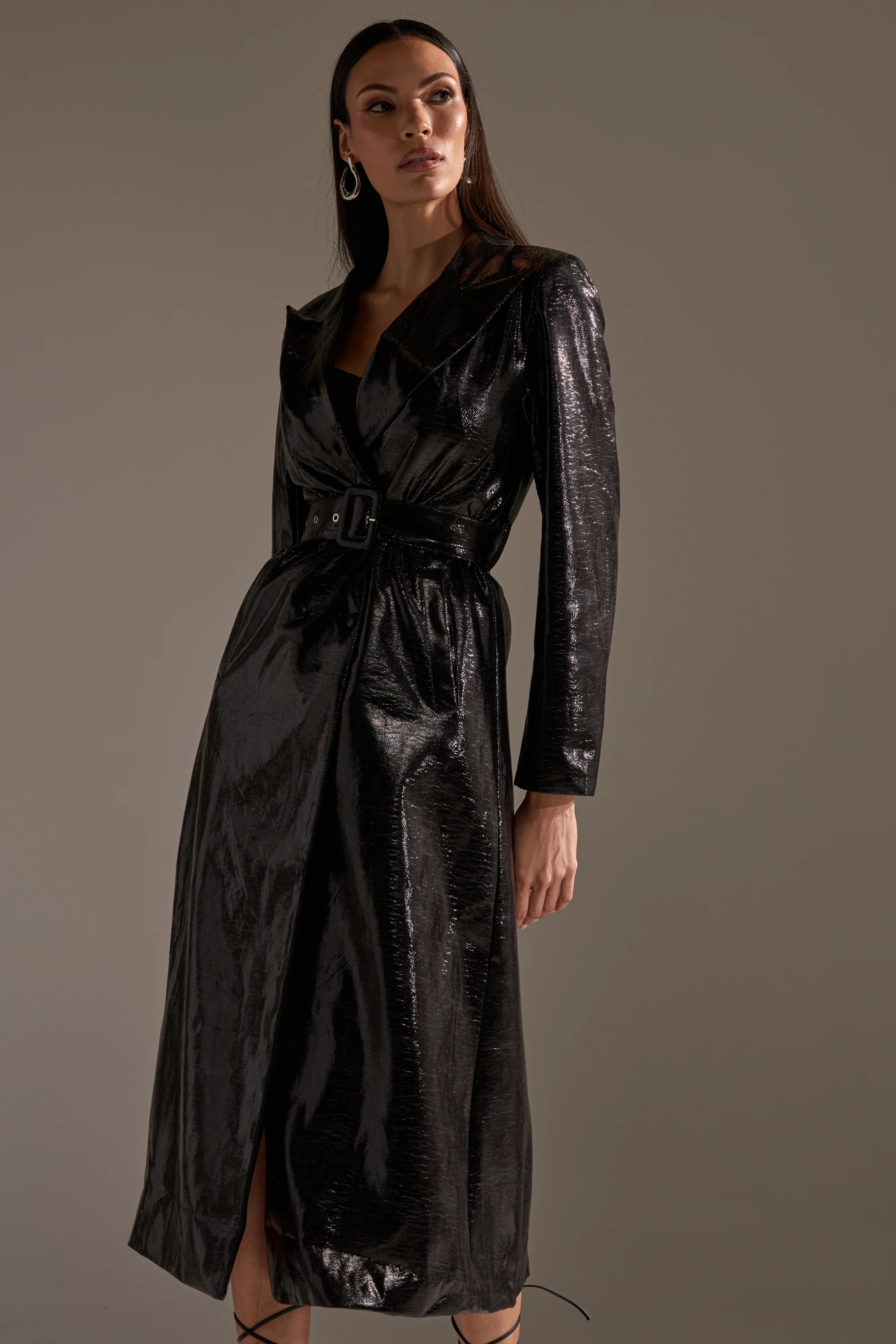 ACQUIRED TASTE FAUX LEATHER TRENCH - Image 4
