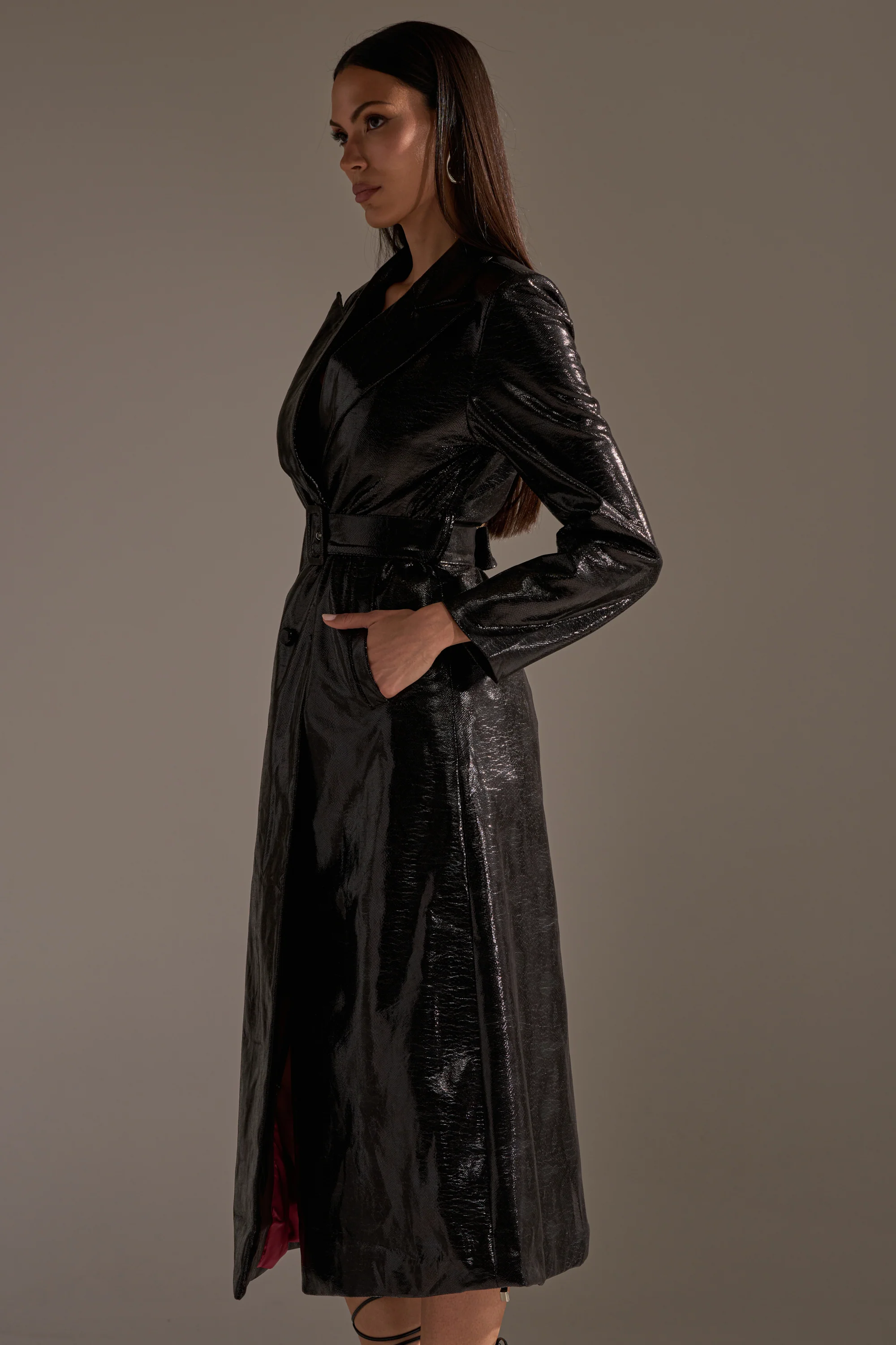 ACQUIRED TASTE FAUX LEATHER TRENCH - Image 6