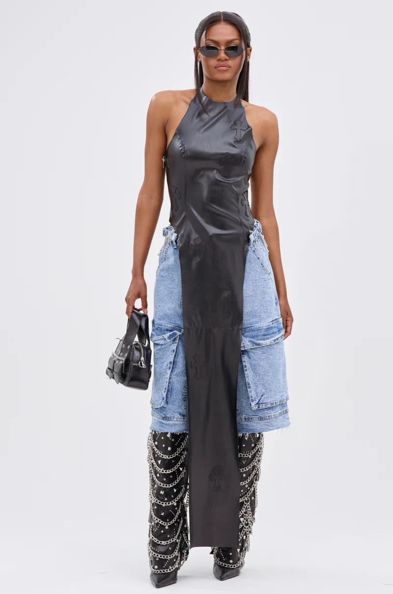 ADDIE FAUX LEATHER BLOUSE - Image 2