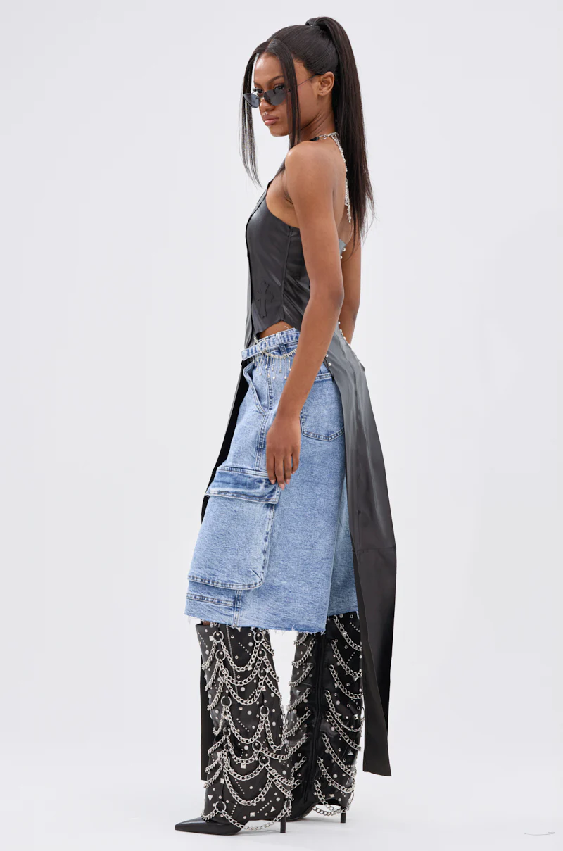 ADDIE FAUX LEATHER BLOUSE - Image 4