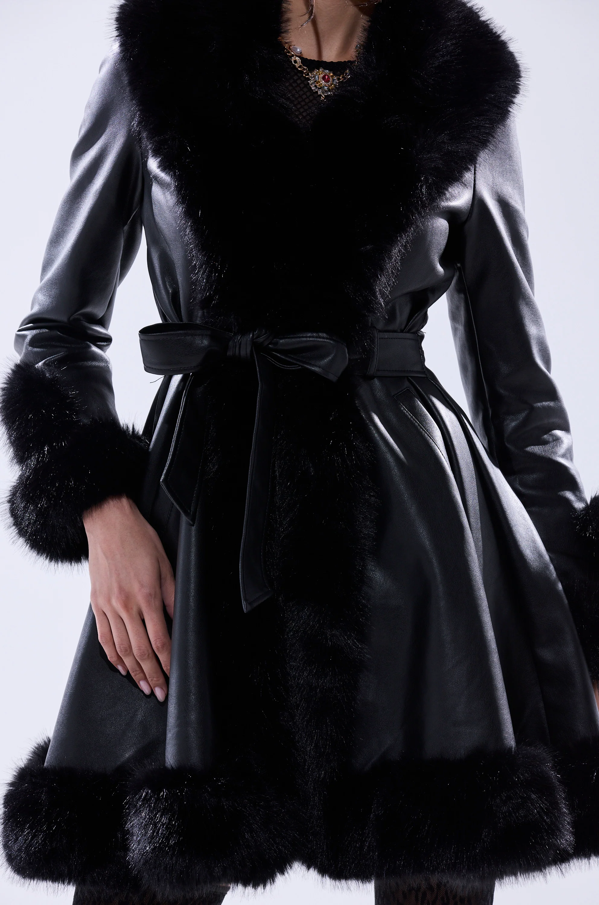 ADRIENNE FUR TRIM COAT - Image 12