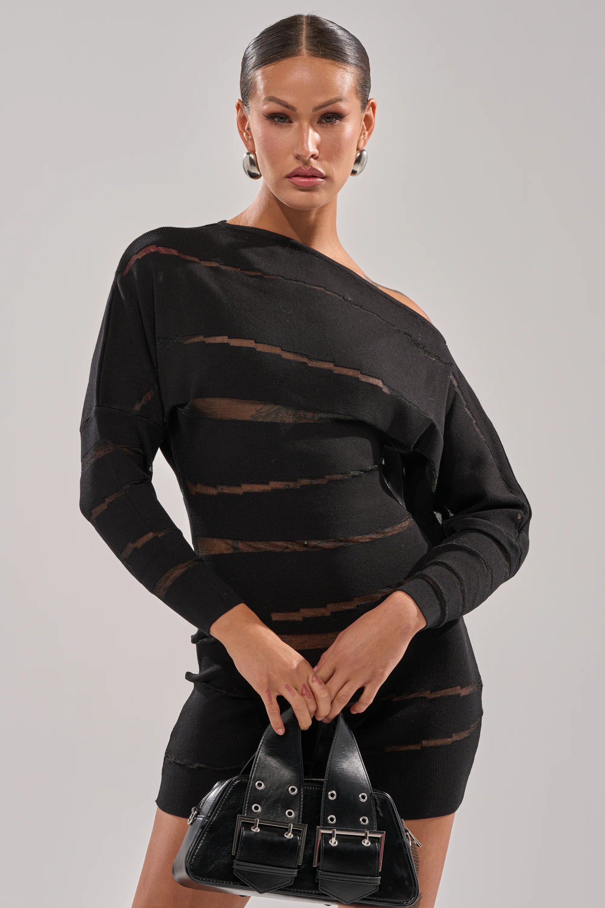 AFTER DARK STRIPED MINI DRESS - Image 4