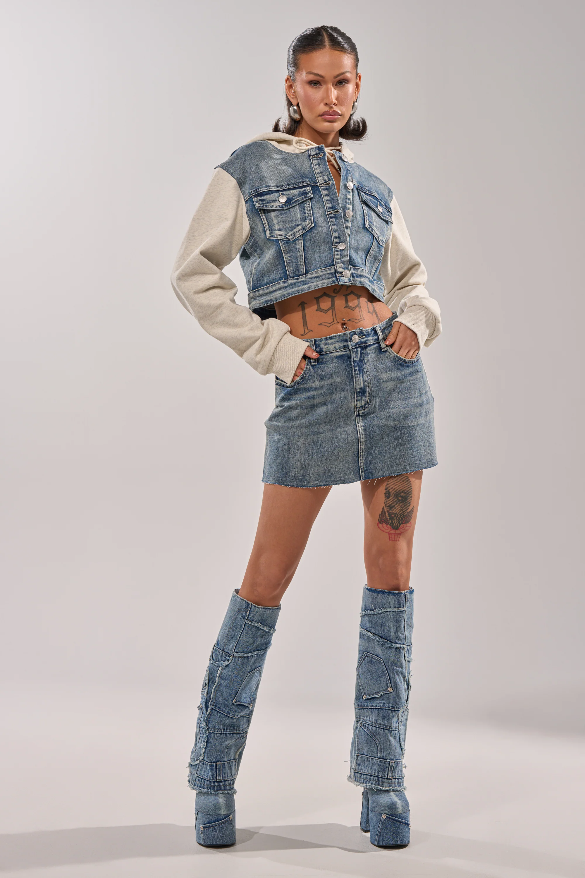 AFTER HOURS DENIM MINI SKIRT