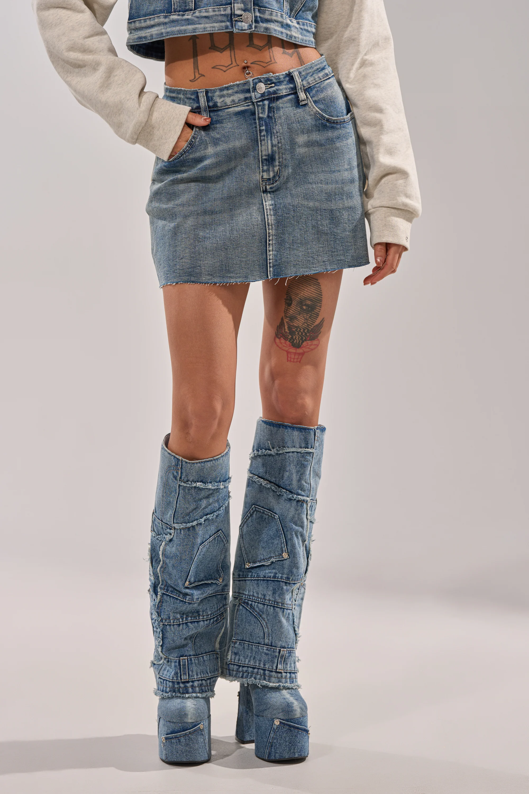 AFTER HOURS DENIM MINI SKIRT - Image 2