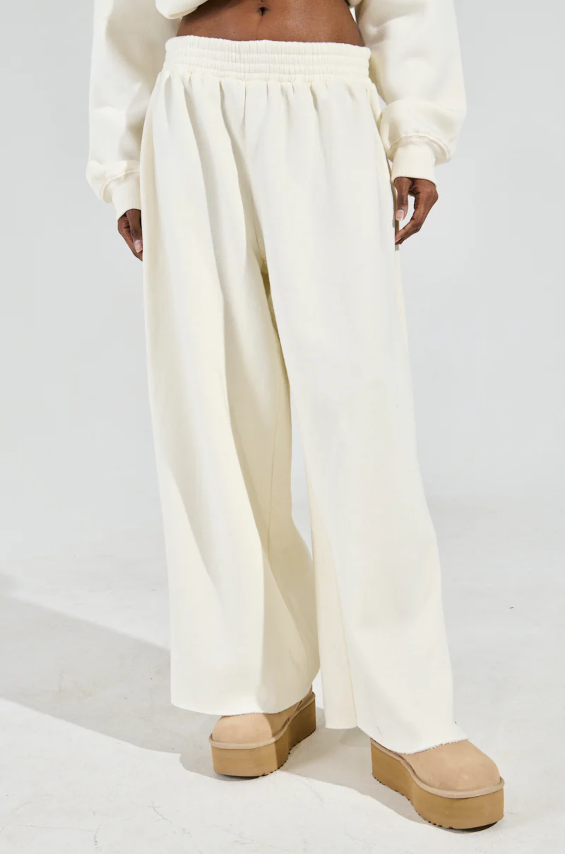 AINT NOBODY WIDE LEG JOGGER IN CREAM - Image 2