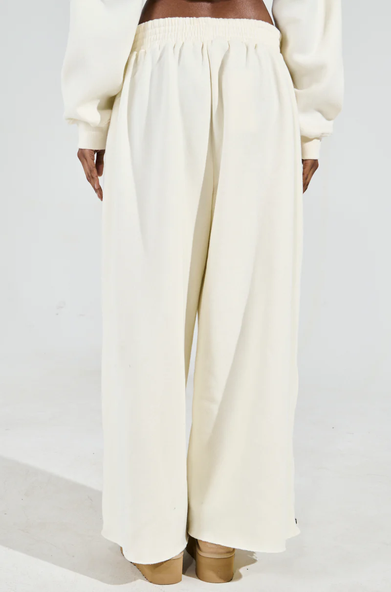 AINT NOBODY WIDE LEG JOGGER IN CREAM - Image 5