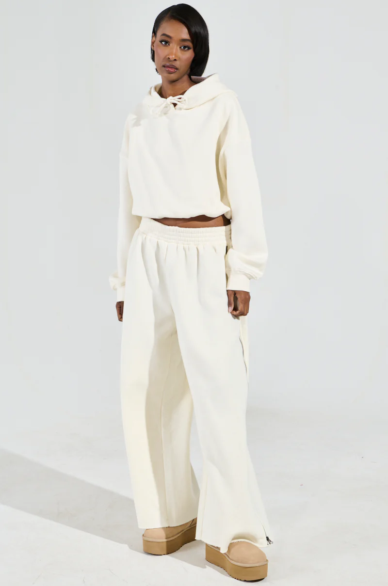 AINT NOBODY WIDE LEG JOGGER IN CREAM - Image 6