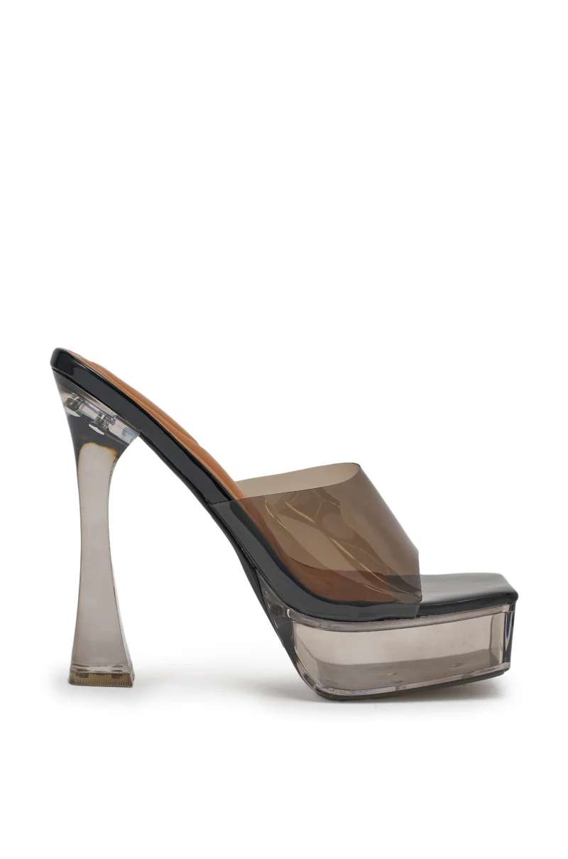 AKIRA ALEXUS SMOKE PVC CHUNKY SLIP ON SANDAL - Image 7