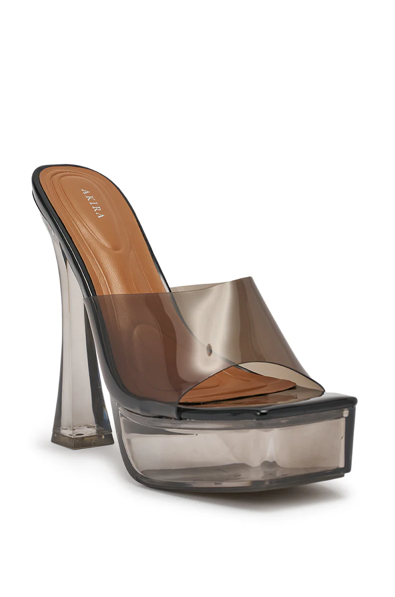 AKIRA ALEXUS SMOKE PVC CHUNKY SLIP ON SANDAL - Image 8