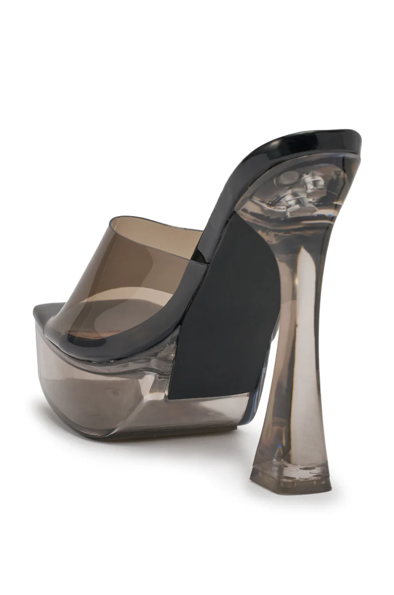 AKIRA ALEXUS SMOKE PVC CHUNKY SLIP ON SANDAL - Image 9