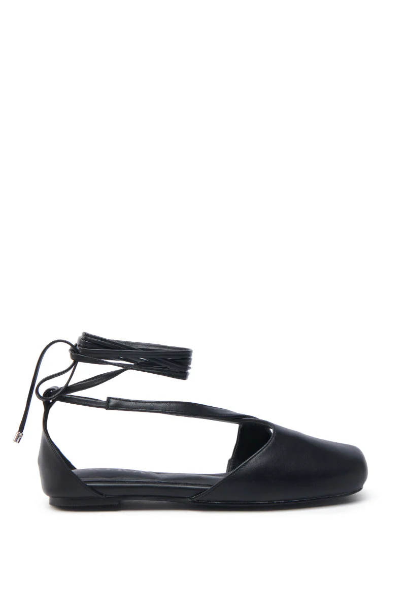 AKIRA AULORA BLACK FLAT SANDAL WITH PEEP TOE - Image 3