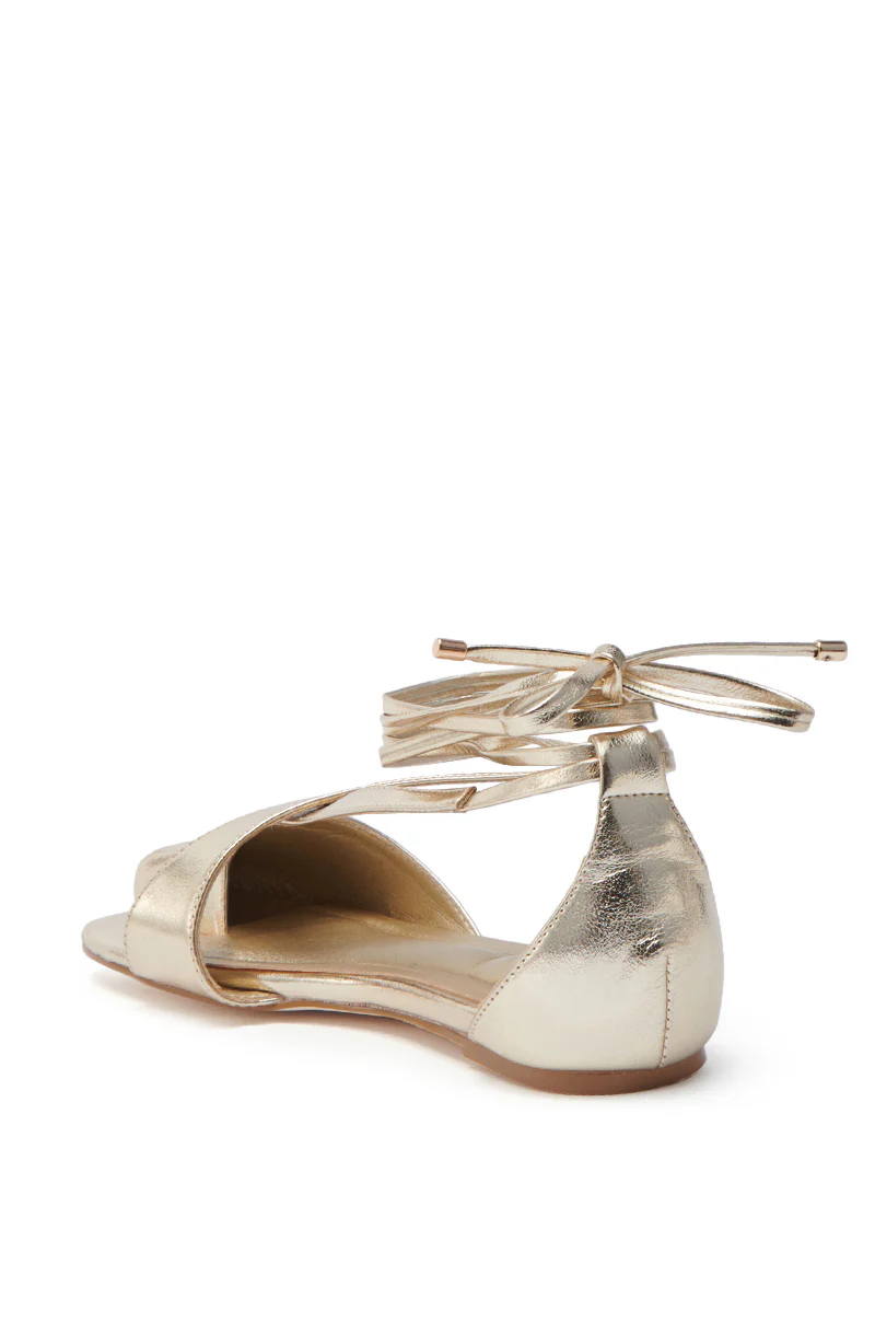 AKIRA AULORA GOLD FLAT SANDAL WITH PEEP TOE - Image 6