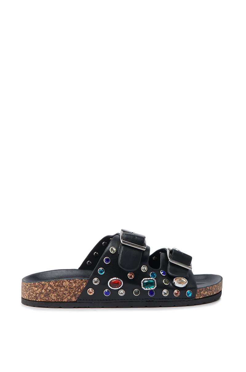 AKIRA BAYLEAVES SLIP ON BLACK SANDAL - Image 3