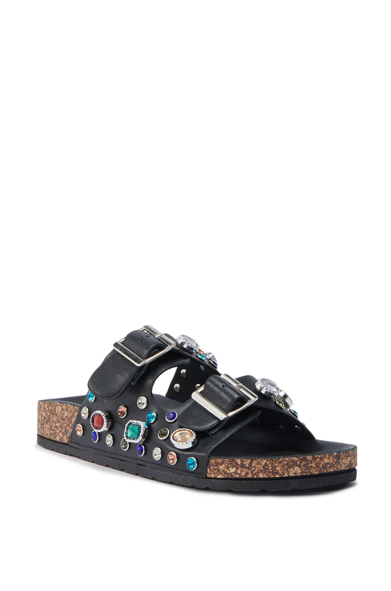AKIRA BAYLEAVES SLIP ON BLACK SANDAL - Image 4
