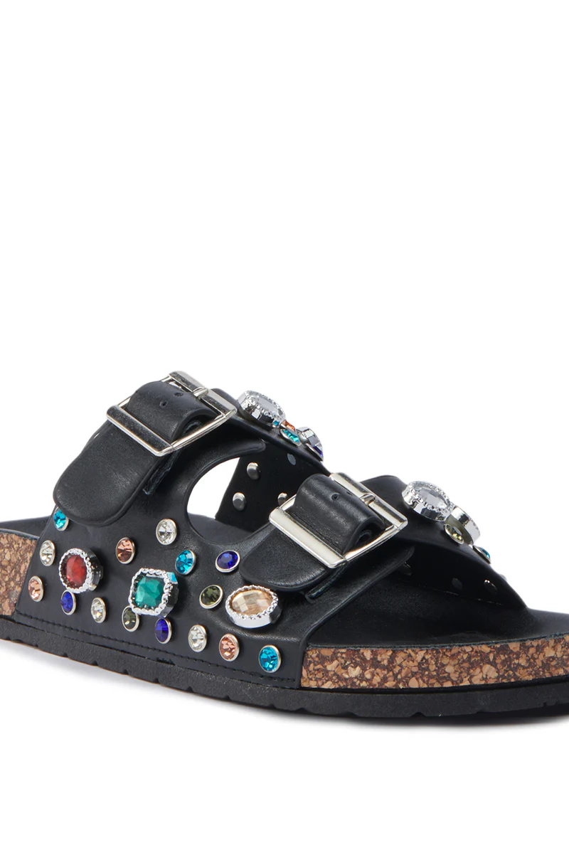 AKIRA BAYLEAVES SLIP ON BLACK SANDAL - Image 6